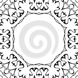 Black and white flower frame tecture