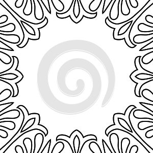 Black and white flower frame tecture