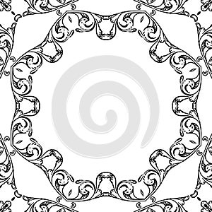 Black and white flower frame tecture