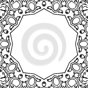 Black and white flower frame tecture