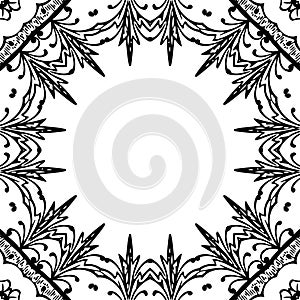 Black and white flower frame tecture