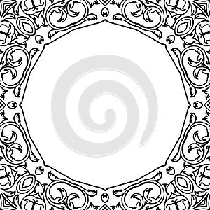 Black and white flower frame tecture