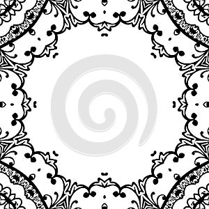 Black and white flower frame tecture