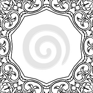 Black and white flower frame tecture