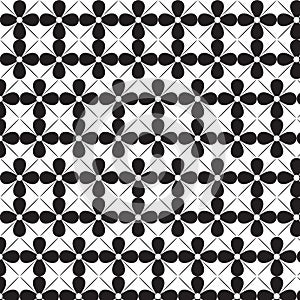 Black white flower with line pattern background
