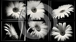 Black And White Flower Prints For Wall Art: Captivating Light Painting Compositions