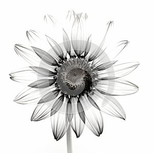 Black And White Flower: Solarization Art Stock Photo