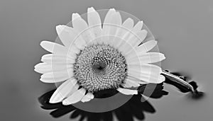 Black and White Flower in water