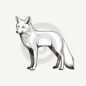 Black And White Fox: A Golden Age Inspired Illustration