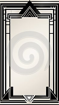a black and white frame with an art deco design