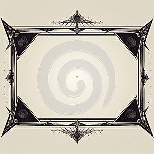 a black and white frame with an ornate design
