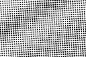 Black on white frequent halftone vector. Digital dotted texture. Smooth dotwork gradient for vintage effect