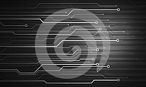 Black white futuristic conceptual image microchip background photo