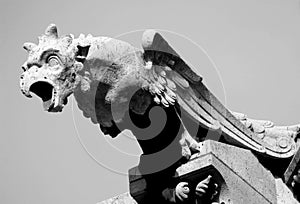 Black and White Gargoyle Statue