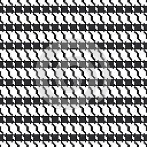 Black and white geometric abstract background, cloth seamless pattern, goose foot. Pied de poule. Vector