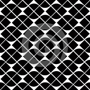 Black and white geometric abstract seamless pattern, vector cont