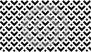 Black and white geometric ethnic pattern with diamond and chevron elements
