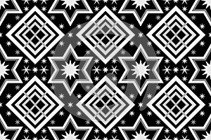 Black and white geometric ethnic seamless pattern