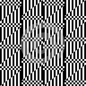 Black and White Geometric Illusion Pattern