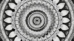 Black And White Geometric Mandala Pattern Design