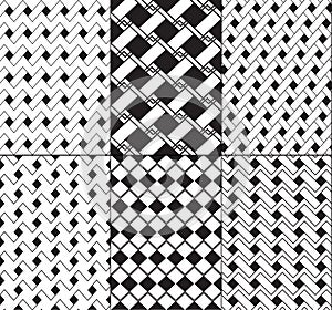 Black and white geometric modern seamless pattern vector background