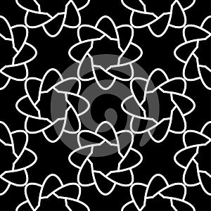 Black and white geometric ornament. Seamless pattern