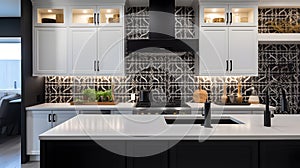 black and white geometric pattern adds a touch of sophist two generative AI