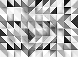 Black and White Geometric Pattern Background with Mosaic Effect