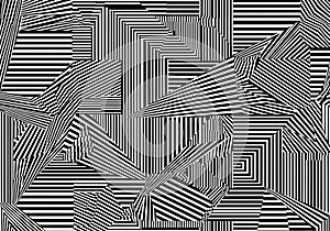 Geometric pattern featuring numerous interlocking shapes and varying