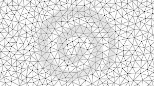 Black and white geometric pattern of interconnected triangles and dots abstract background