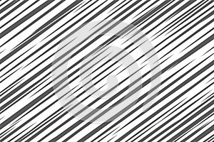 Black and white geometric pattern. Seamless abstract background. Vector stripe, lines. Horizontal speed line pattern.