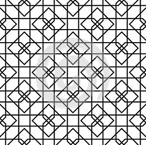 Black and white geometric seamless pattern