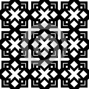 Black and white geometric seamless pattern