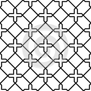 Black and white geometric seamless pattern