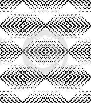 Black and white geometric seamless pattern with circle, abstract
