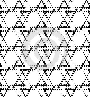 Black and white geometric seamless pattern with circle, abstract