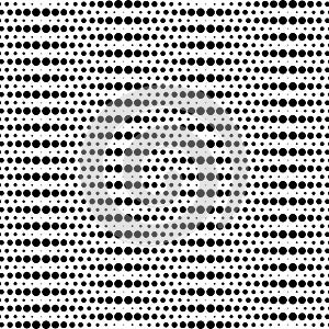 Black and white geometric seamless pattern with circle, abstract