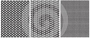 Black and White Geometric Seamless Vector Patterns.