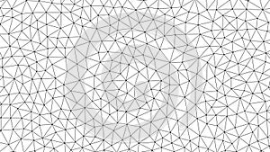 Black and white geometric triangular pattern with connected dots abstract background