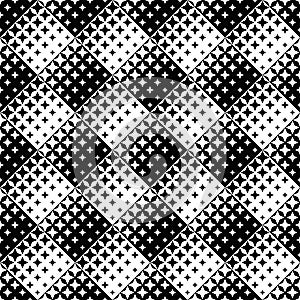 Black and white geometrical seamless star pattern background