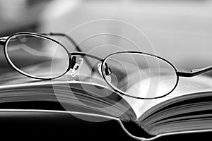 Black and White - Glasses and the Magazine