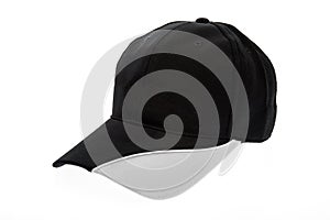 Black and white golf cap for man on white background