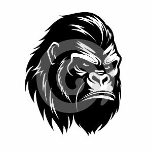 Black And White Gorilla Head