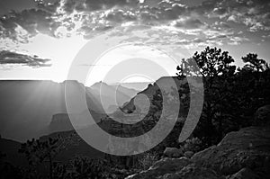 Black and White Grand Canyon Sunrise