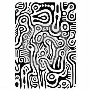 Black And White Graphic Design: Abstracted Grotesqueries And Organic Shapes