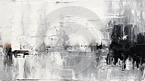 Black, White and Gray Abstract Modern Art Acrylic Canvas Painting