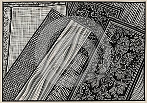 Of black, white, and gray, highlighting the texture and depth