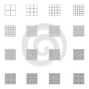 Black and white grid, mesh. Seamlessly repeatable plotting, graph paper pattern, texture and background