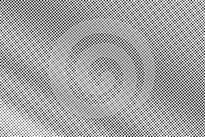 Black on white grunge halftone . Digital dotted texture. Grey dotwork gradient. Monochrome halftone