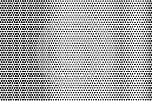 Black on white grunge halftone texture. Dotted vector background. Vertical dotwork gradient